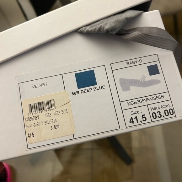 Dior Baby D Deep Blue Velvet Mary Jane Ballerina Pump Size 41.5 - Picture 6 of 16